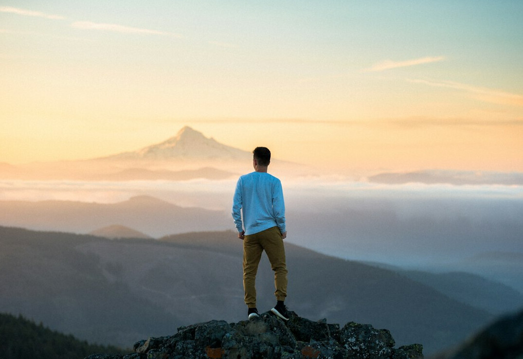 person visualizing success