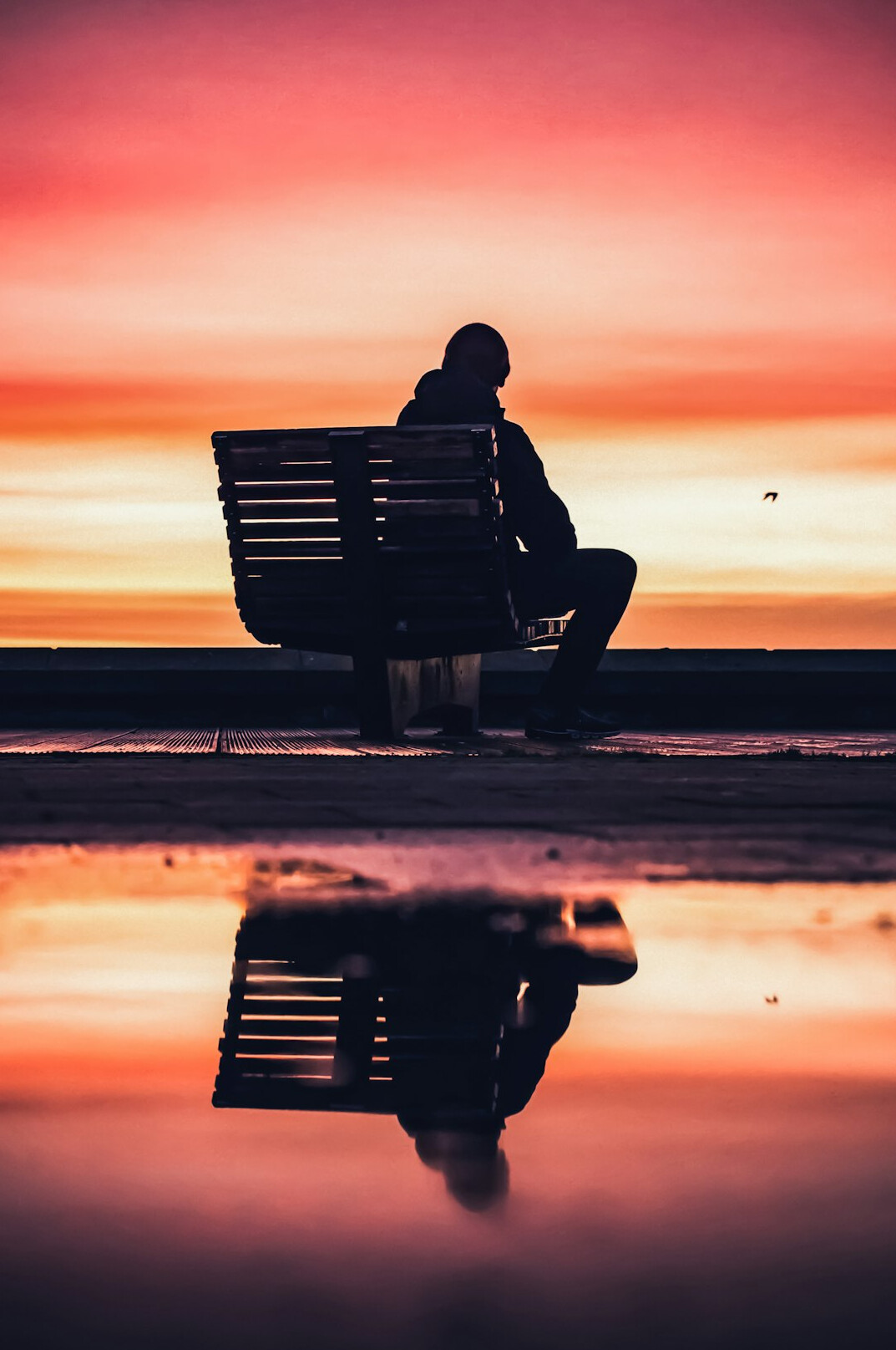 person reflecting outdoors